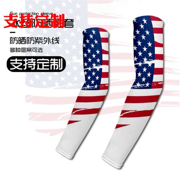 

prevent bask in cuff american independence day summer hand men's and women's sports sleeve arm guard outdoor cycling ice silk slee