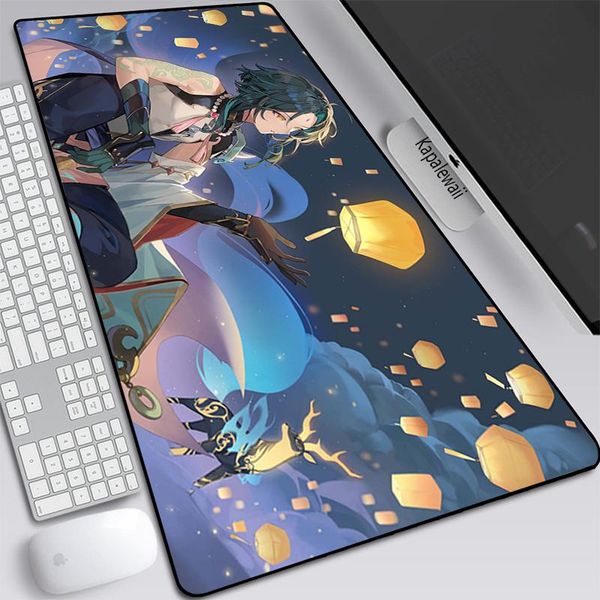 

mouse pads & wrist rests genshin impactlarge xxl office computer desk mat table keyboard big pad lapcushion non-slip gamer mousepad ma