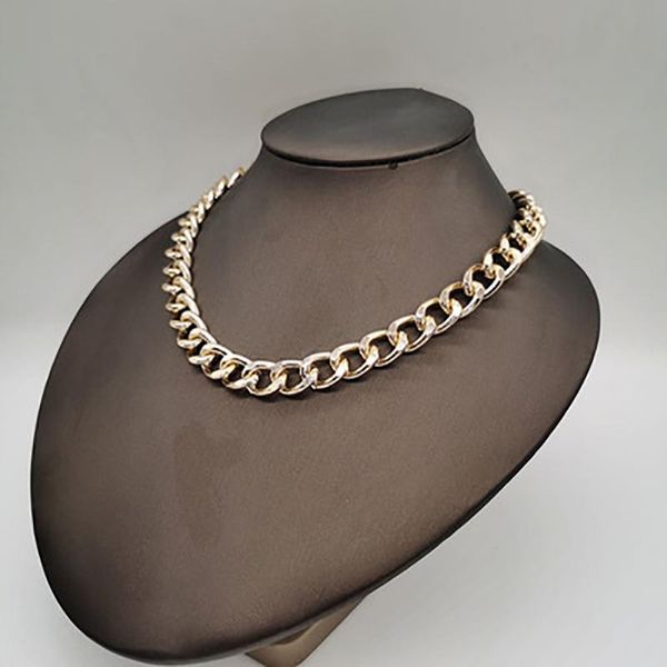 

chains fashion simple girl necklace thick trendy street choker european and american metal alloy chain collarbone women jewelry gold, Silver
