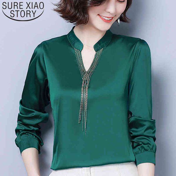

fashion t-shirt long sleeve v-neck solid slim clothing elegant casual women party plus size 5109 50 210415, White