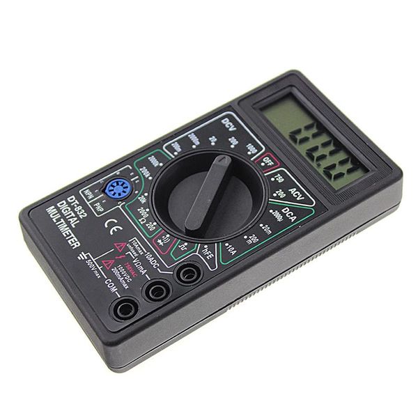 Multímetros Profesional DT832 Multímetro digital LCD DC AC Voltímetro Amperímetro Ohm Tester J6PC