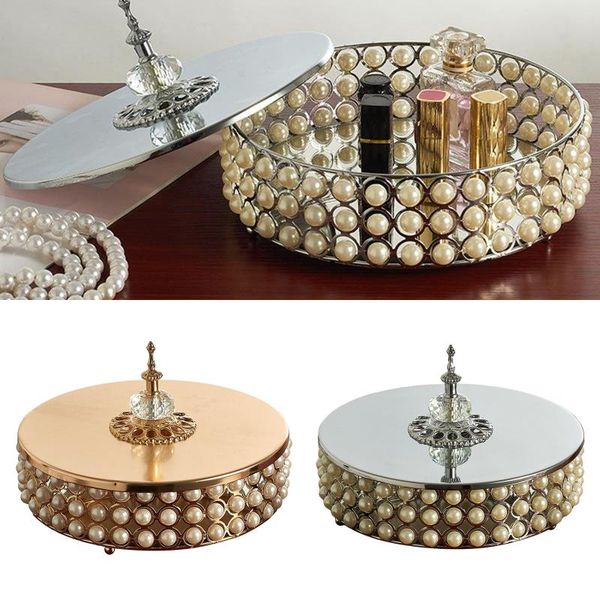 

jewelry pouches, bags mirrored ornate vanity trays large serving faux pearls decor with lids, Pink;blue