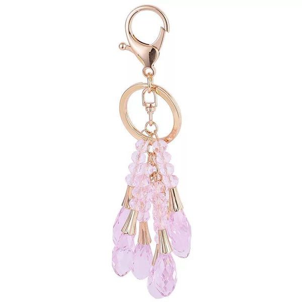 

keychains beautiful water drop keychain pendant crystal beaded car key chain personalized bags chains ring, Silver