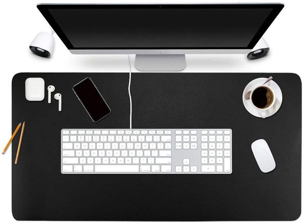 Duplo-lateral portátil mouse pad jogador à prova d 'água pu capa de couro capa computador portátil teclado mesa tapete