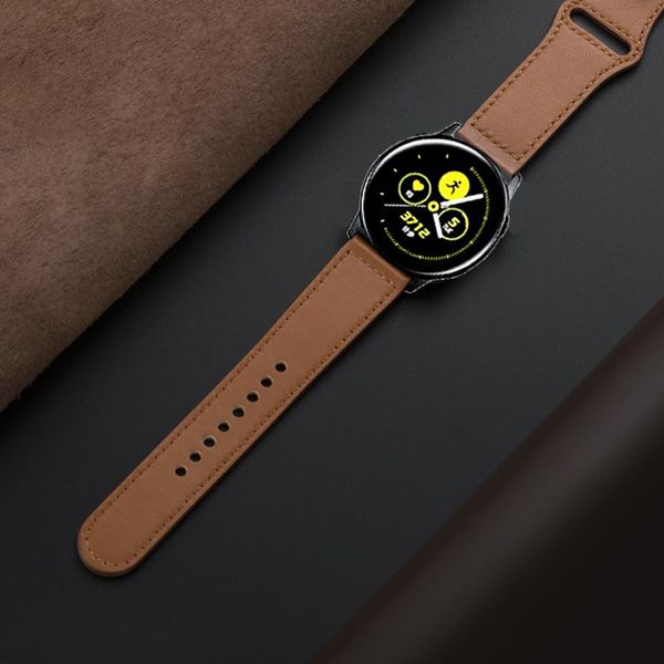 

watch bands 22mm/20mm active 2 strap for samsung galaxy 46mm 42mm 3 45mm 41mm gear s3 frontier huawei gt-2-2e genuine leather band, Black;brown