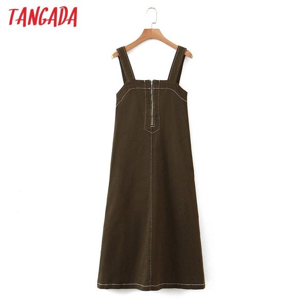 

tangada fashion women solid midi dress 2021 arrival ladies loose sleeveless vestidos 8h40 casual dresses, Black;gray