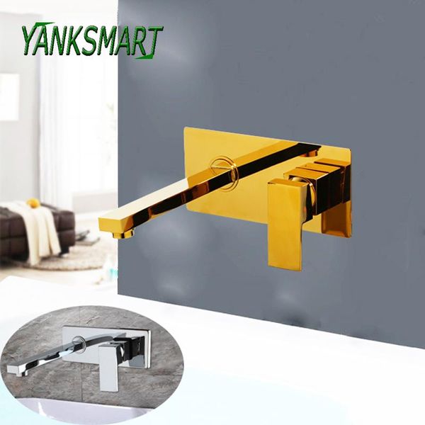 

bathroom sink faucets yanksmart golden polished bathtub basin wall mounted faucet cold & mixer tap