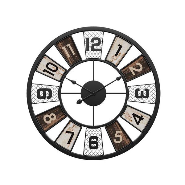 

wall clocks nordic grid vintage clock 3d modern living room shabby chic quartz home decor large klok silent sc520