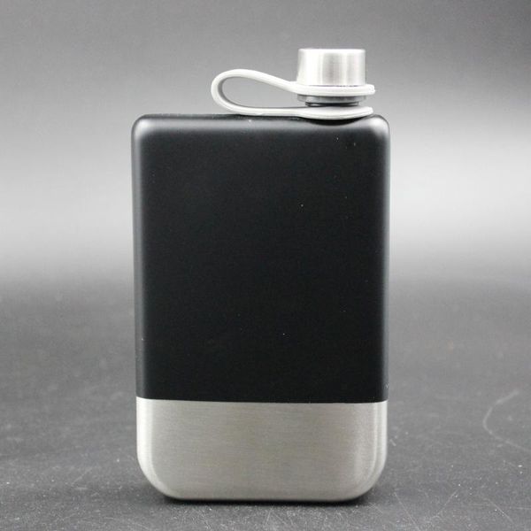 

outdoor portable 304 grade stainless steel spray paint hip flask 9oz water bottle