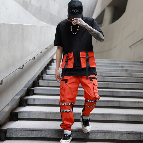 

men's tracksuits streetwear tracksuit harajuku hip hop loose hoodies sweatshirts t shirts and pants 2 pcs sets abz669 5pfq, Gray