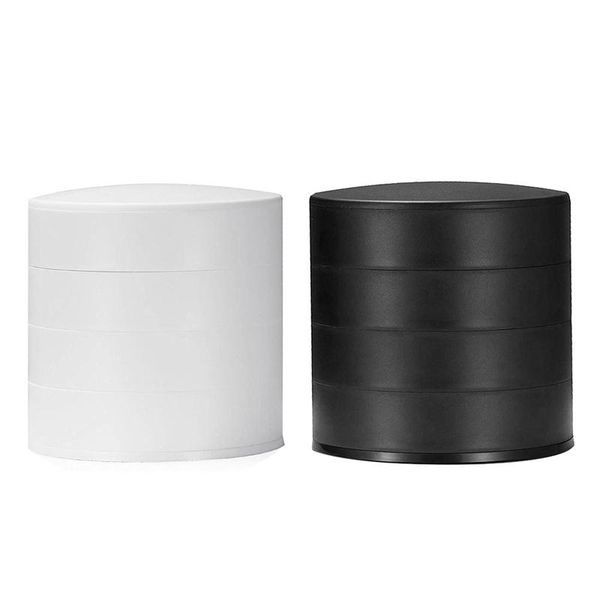 

jewelry pouches, bags 2pcs round box small storage 360 degree rotating earrings necklace 4 layers family travel black, Pink;blue