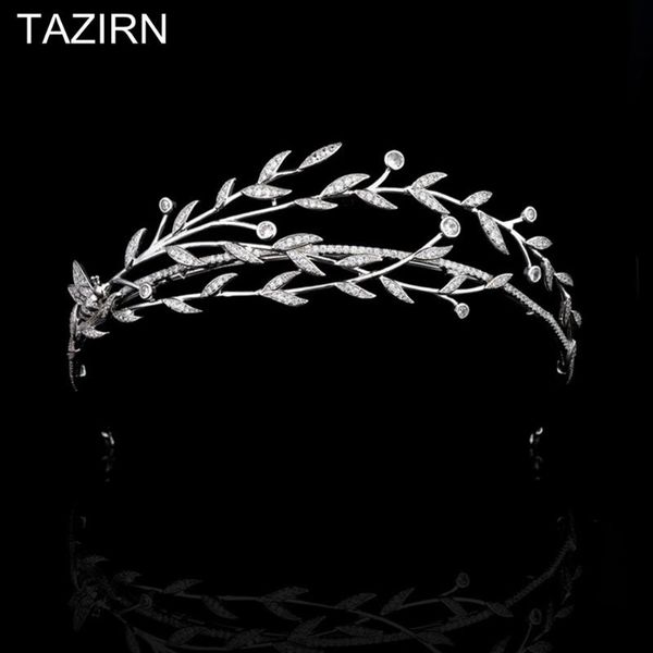 

hair clips & barrettes sweet princess tiaras romantic cz crowns party accessories 3a women headband bride wedding headpieces est headwear, Golden;silver