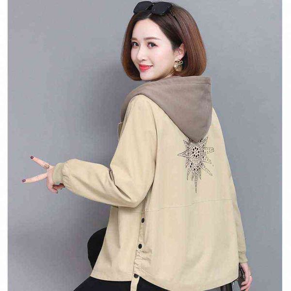 

2021 double windbreaker women's short korean short et women's spring and autumn mother's et loose, Black