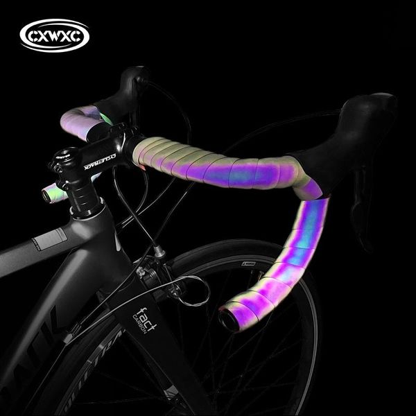 

bike handlebars &components road noctilucent handlebar tapes light reflective dazzle cycling bar tape mtb pu leather colorful bicycle fork g