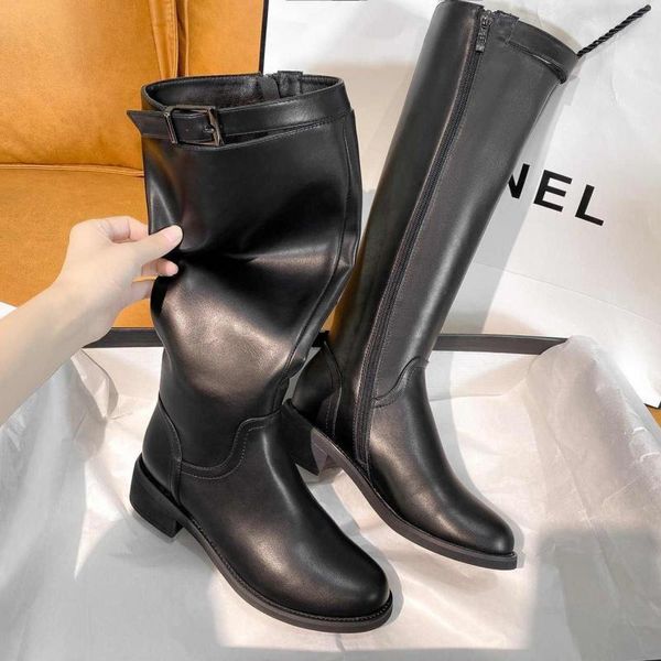 

boots leather plush high-heeled slim short over-the-knee high pu ladies snow fashion winter thigh shoes, Black
