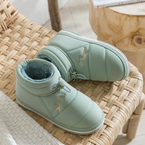 

boots ankle for women winter waterproof snow plush wedge shoes ladies warm platform fur insole footwear botas mujer, Black