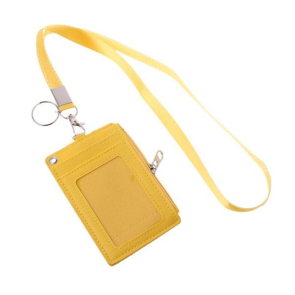 

business id badge coin purse holder neck strap lanyard keychain wallets, Red;black