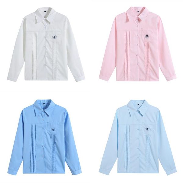 

clothing sets 4 colors long sleeve cotton shirt japanese student girls school jk uniform large-size xs-xxl middle high uniforms, White