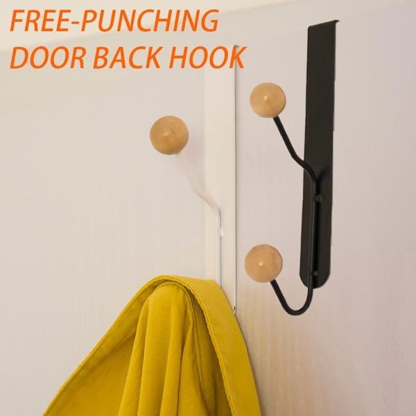 

hooks & rails punching door back hook no-trace clothes towel hanging rack storage bathroom bedroom accesories