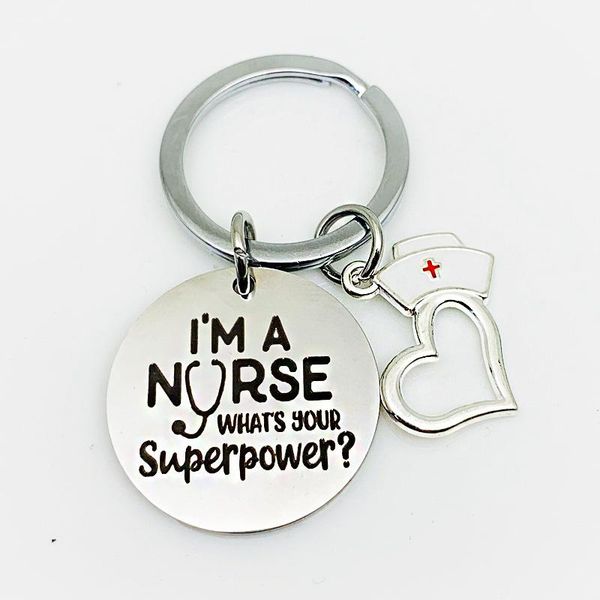 

keychains i'm a pendant keychain day keyring gift women bag charm key ring holder jewelry, Silver