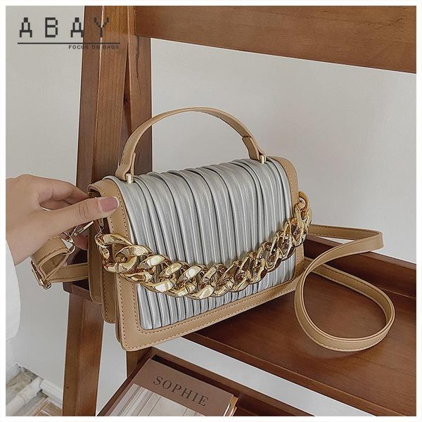 

evening bags women's bag 2021 pleated leather ladies shoulder messenger pu small square