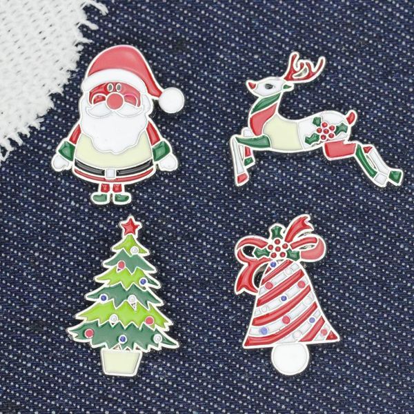 Pins, broches vendendo natal broche árvore meias boneco de neve luvas guirlanda elk presentes acessórios belas jóias para mulheres