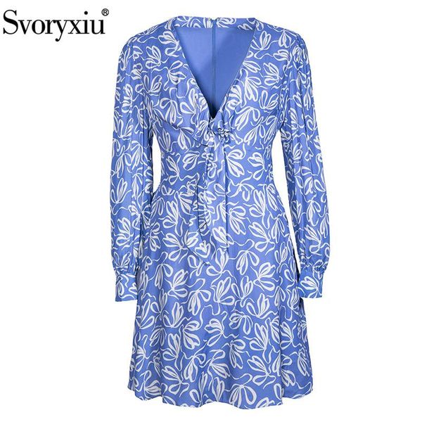 

casual dresses svoryxiu designer summer women elegant mini dress deep v-neck long sleeve slim geometric striped print a-line vestdios, Black;gray