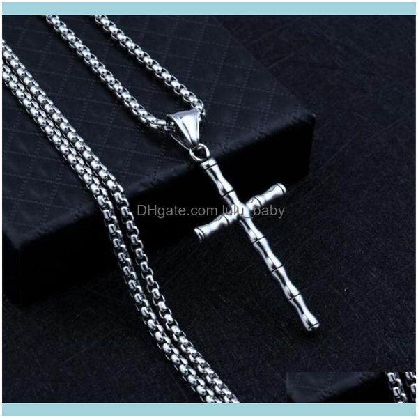 

pendant & pendants jewelrypendant necklaces fashion stainless steel sier color cross necklace mens party jewelry aessories drop delivery 202, Silver
