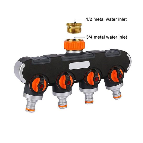 

watering equipments 4-way water splitter distribution controller garden hose distributor faucet tap pipe adapter kit tool