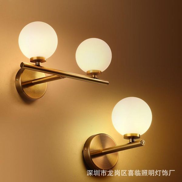 

wall lamp crystal bedroom light lampes suspendues glass ball bedside dining room