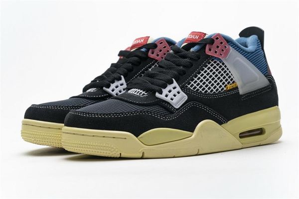 

union la x jumpman 4 retros sp off noir black basketball shoes men/women trainers sports sneakers with original box