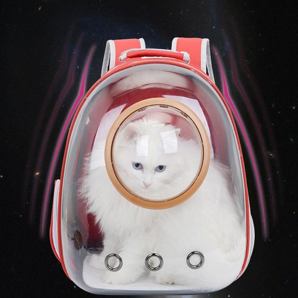 

cat carriers,crates & houses breathable pet backpack transparent bag portable carry nylon double shoulder bags with hole for cats supplies