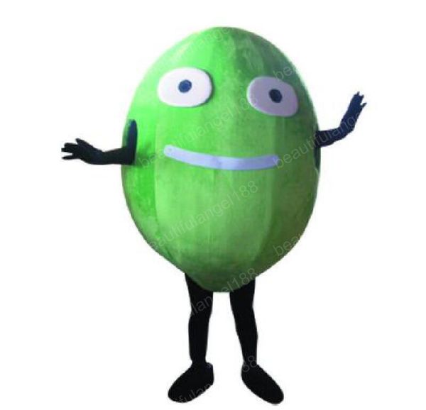 Costume della mascotte del melone verde di Halloween di alta qualità personalizza il personaggio dei cartoni animati in peluche di anime in peluche per adulti, in maschera di carnevale di Natale