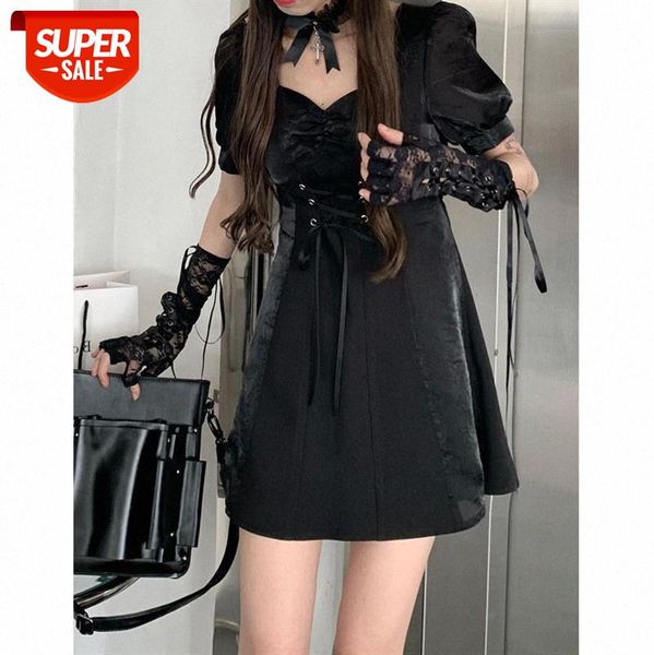 

[party attacking heart] little black dress female waist drawstring short-sleeved with one drop #t16y, White;black
