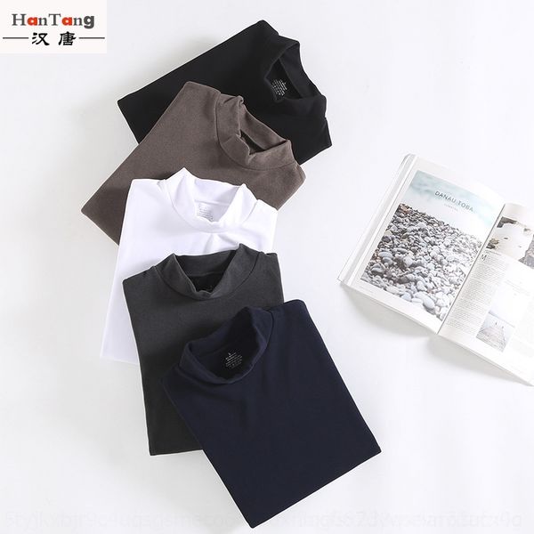 

qykn winter men's t-shirts) half thermal underwearhigh collar thermal underwear men's ground fleece long sleeve t-shirt backing mi, White;black