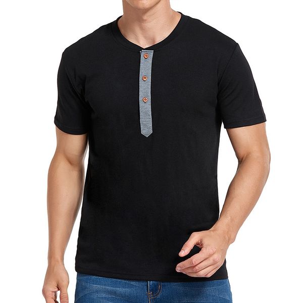 

summer 2021 short sleeve round neck men's t-shirt, White;black