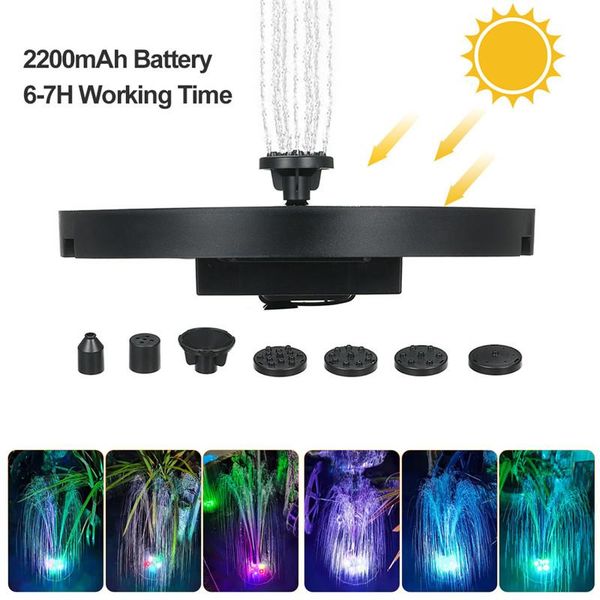 

garden decorations floating solar fountain 3.8w led light waterfall pool pond bird bath water pump decoration