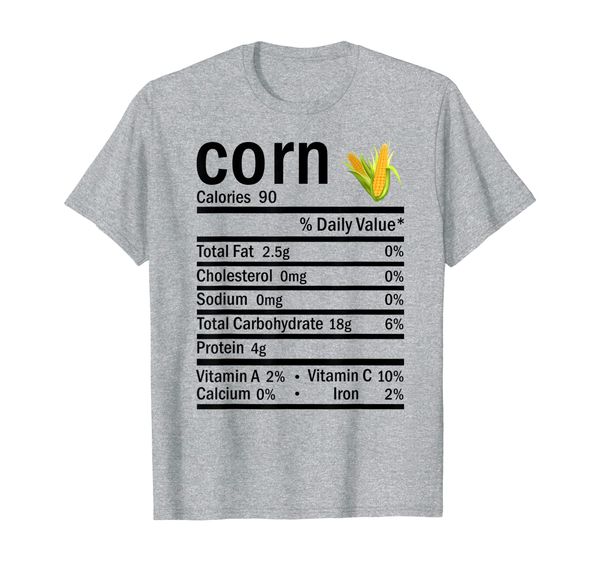

funny corn nutrition thanksgiving costume t-shirt, White;black