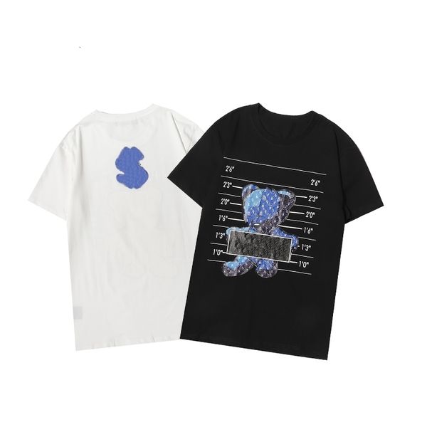 

summer new trendy brand t-shirt short-sleeved fashion all-match men and women with the same style8u, White;black