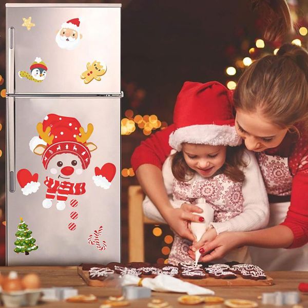 

wall stickers christmas sticker xmas snowman refrigerator merry decor