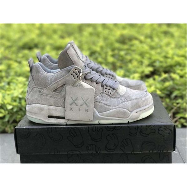 

authentic 4 kaws air cool grey white glow in dark mens outdoor shoes sports sneakers with box 930155-003 hachishoes