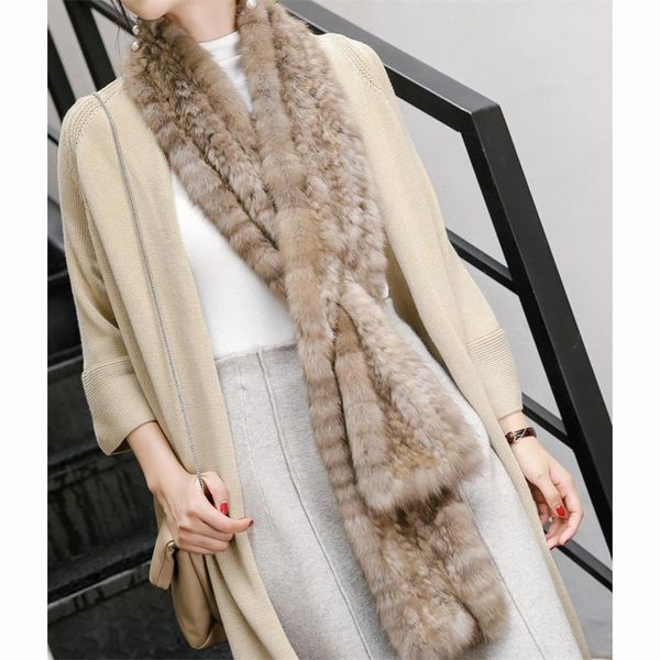 

scarves 2021 high-end fashion plush shawl scarf russian real ladies winter natural knitted, Blue;gray