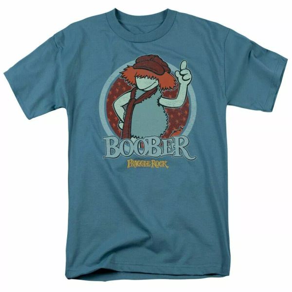 

fraggle rock boober circle t shirt mens licensed classic tv show slate, White;black