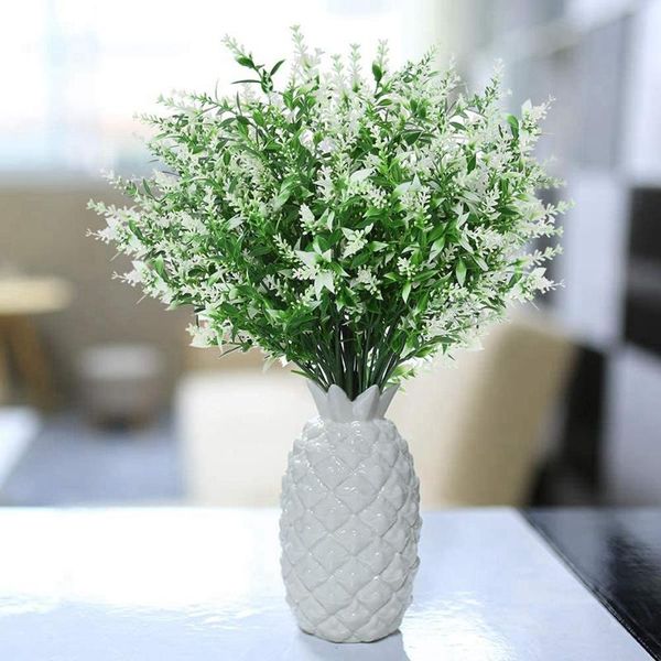 bundles artificial lavender flowers outdoor fake for decoration uv resistant no fade faux plastic plants decorative & wreaths