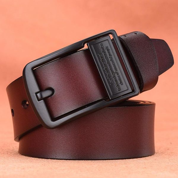 

belts genuine leather belt men 140 150cm cowboy black pin buckle waist designer cinturones para hombre, Black;brown