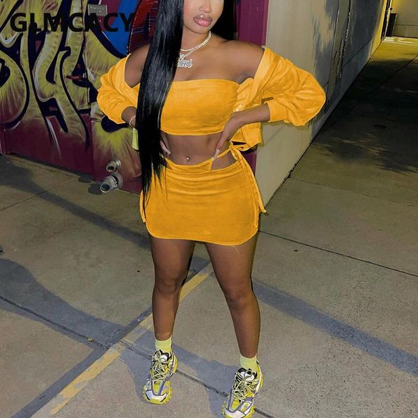 

women's tracksuits women tube & bodycon mini skirt set with crop jacket, Gray