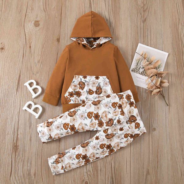 

children suit 2021 spring and autumn new two piece hooded sweater, White