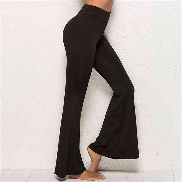 

fashion trousers solid elasticity leggings womens capris bell bottoms high waisted cargo pantalon femme, Black;white