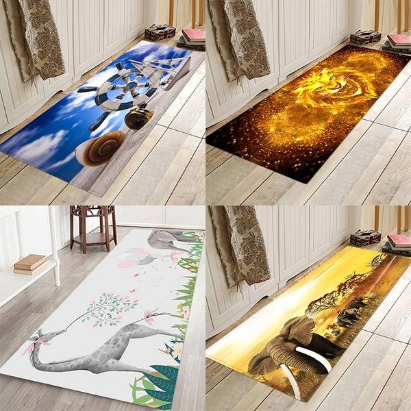 

carpets elephant lion snail animal printing home mat