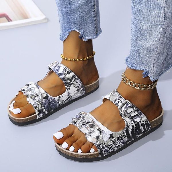 

slippers beach shoes snakeskin womens outdoor low slides rubber flip flops pantofle sabot soft hawaiian 2021 leopard fabric rome, Black